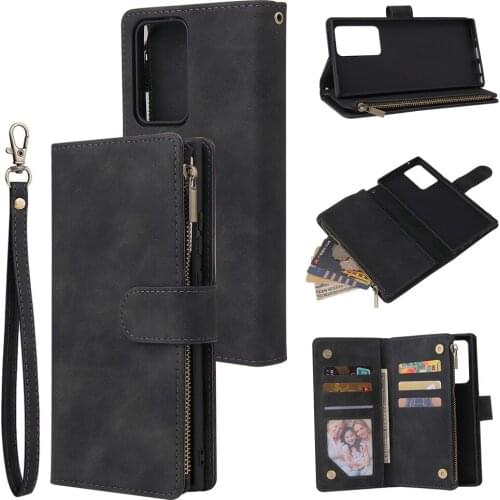 For Galaxy Note 20 Ultra Case Luxury Flip Multi card zipper Wallet Leather Phone Cover For Samsung Galaxy Note 20 Case 10 Plus