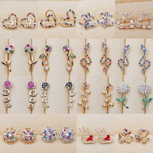 Fashion Womens earrings Jewelry Red Stone earrings Crystal Flowers stud Earring For Women Luxury Stud Earrings For Gift