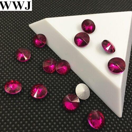 Fuchsia color Rivoli Crystal Fancy Stone Point Back Glass Stone For Jewelry Making 6mm 8mm 10mm 12mm 14mm 16mm 18mm