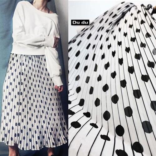 50*145cm Crushed Texture Clothing Fabric Black white intervals Stripe Fabric Dress design Fabric DIY