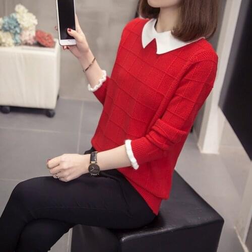 Thick loose Red cashmere sweater female pullover sweater twisted knit bottoming sweater large size womens clothing 2021 new