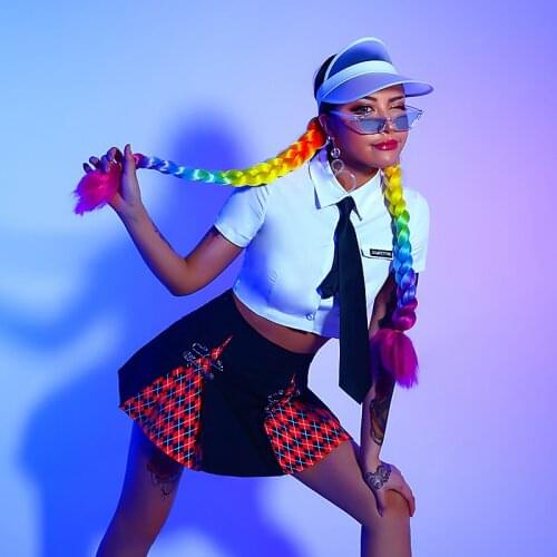 Cheerleader Uniform Women Sexy Jazz Dancewear Performance Costuem Festival Clothing K pop Outfit Stage Set Dance Outfit DL7876