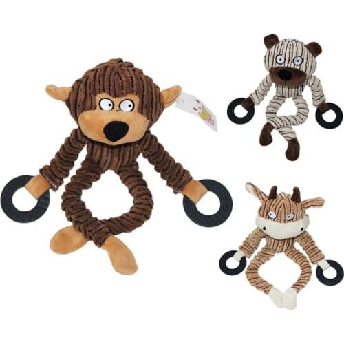 Corduroy Dog Toys For Small Large Dogs Stuffed Animal Shape Pet Durable Bite Resistant Chewing Toy For Puppy Dogs Accessories