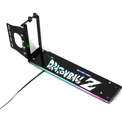 C1FB Graphics Card Vertical Holder Computer PCIe 3.0 Vertically GPU Bracket Case kickstand base with LED 5V ARGB aura Sync