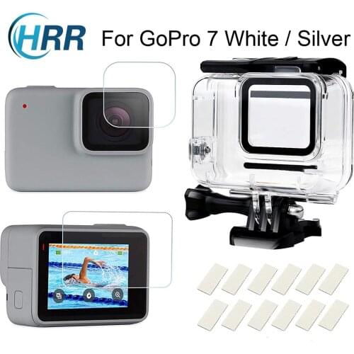Waterproof Housing Case for GoPro HERO 7 White/Silver, Protective Dive Shell W/Glass Screen Protector Anti-Fog Inserts Accessory