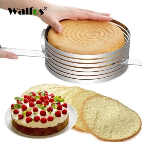 Walfos New Retractable Stainless Steel Cake Design Circle Mousse Ring Baking Tool Cake Mold Mould Cake Pan Adjustable Cake Tools