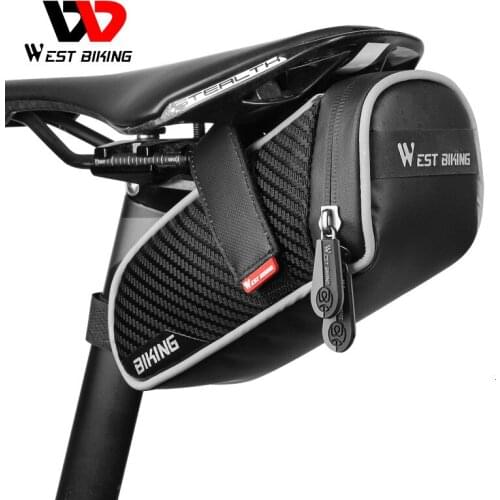 WEST BIKING Bicycle Saddle Bag Waterproof Reflective With Tools Pannier Rear Seatpost Cycling MTB Electric Scooter Accessories