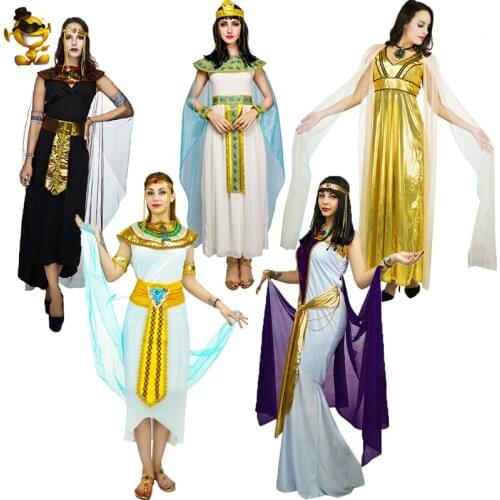 Halloween Women Egyptian Cleopatra Clothes Costumes Fancy Dress Adult Purim Carnival Party Ladys Egypt Dress Cosplay Costumes
