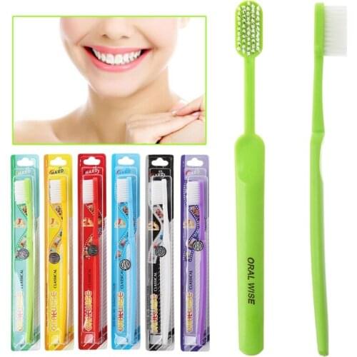 1pc Super hard bristles Tooth brush for Men Remove Smoke Blots color random G99E