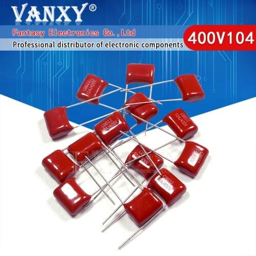 10PCS 400V104J Pitch 10mm 0.1UF 100NF 400V 104 CBB Polypropylene film capacitor