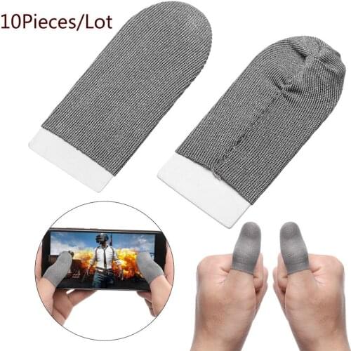 10Pcs Breathable Game Controller Finger Cover Sweat Proof Gaming Finger Gloves Non-Scratch Sleeve Sensitive Nylon Mobile Touch