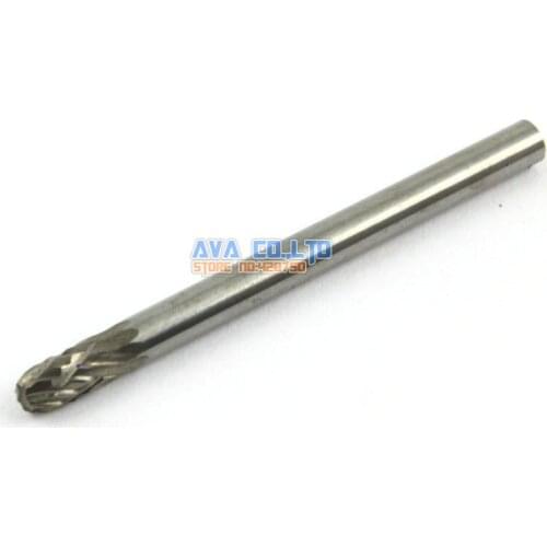 10 Pieces 3mm Tungsten Carbide Burr Rotary Cutter File 3mm Shank Double Cut (NO.4)
