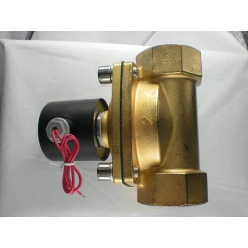 2" Inch 24VDC Brass Electric Solenoid Valve Gas Water Air, Normally closed ( NC) 2W-500-50