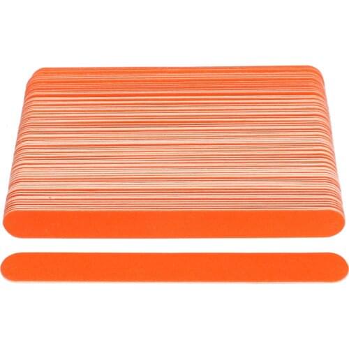 200Pcs Professional Nail File Wooden Nail Buffer Block Straight Orange Files For Manicure UV Gel Varnish File Nail Design Tools