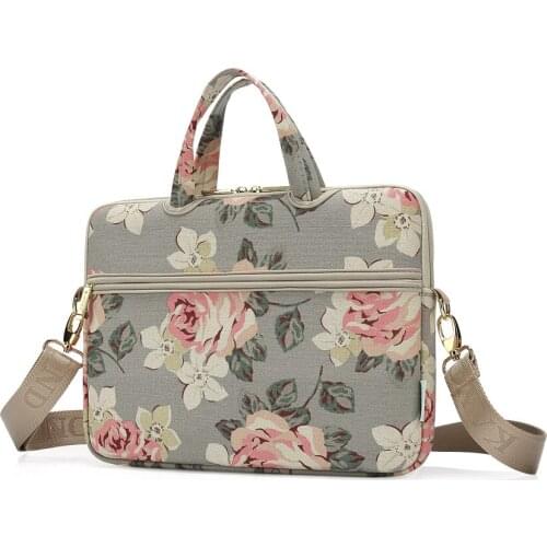 2018 New Arrival 13 inch Crossbody Laptop Briefcase Computer Briefcase Cover Case Messenger Shopckproof Shoulder Bags Grey Rose