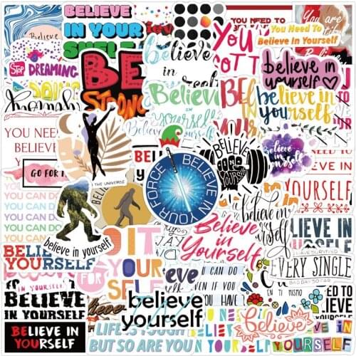 50Pcs Inspirational Stickers Waterproof No-duplicate Graffiti sticker Laptop Skateboard Water Bottle Guitar Car Decal