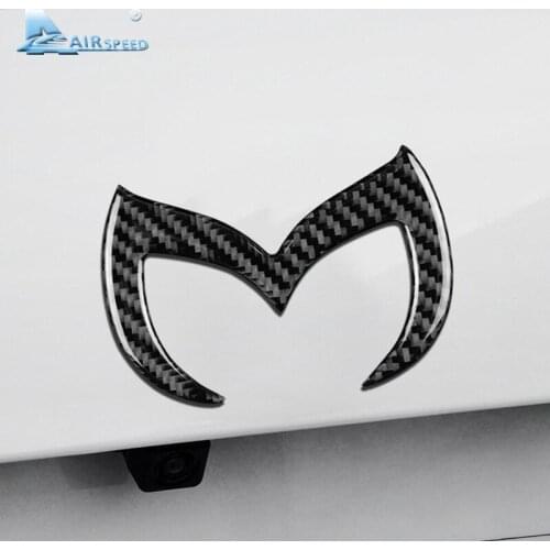 AIRSPEED For Mazda 3 Mazda 6 CX-5 CX-3 Axela Atenza Accessories Carbon Fiber Car Emblem Logo Tail Car Sticker Decals Car Styling