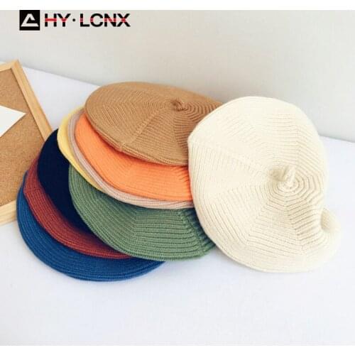 Autumn Winter Baby Beret Solid Candy Color New Korean Children Cute Warm Knitted Boys Girls Outdoor Leisure Simple Berets Hat