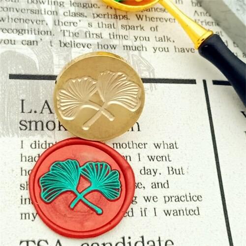 Retro Wood Stamp Plant Flower Maple Palm Ginkgo Leaves Coconut Tree Sealing Wax Seal Stamp Post Wedding Decorative Stamp