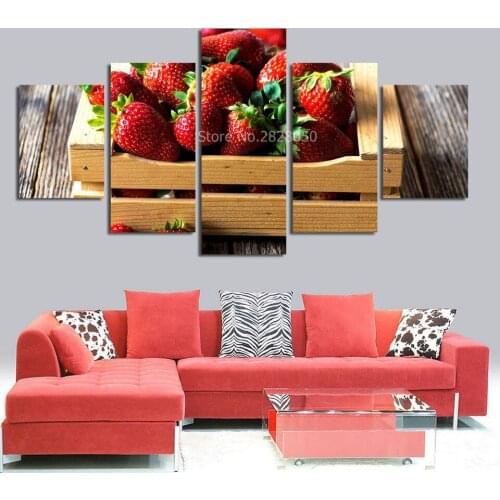 HD Strawberry Fruit Spray Mechanical Watches Painting Home Decorative Art Painting Calligraphy Cheap Modern Paintings