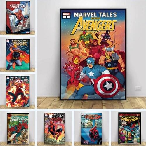Disney 5D DIY Diamond Painting Superhero Marvel Spiderman Comic Poster Captain America Character Wall Art Picture Children Room