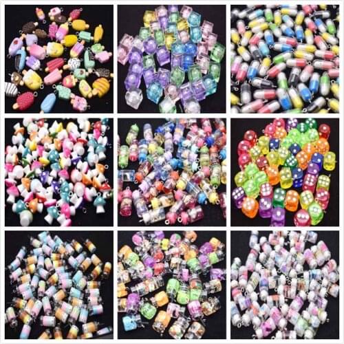 20Pcs Multicolor Mixed Style Resin Accessories Charms Pendants Handmade Jewelry DIY Earring Necklace Keychain