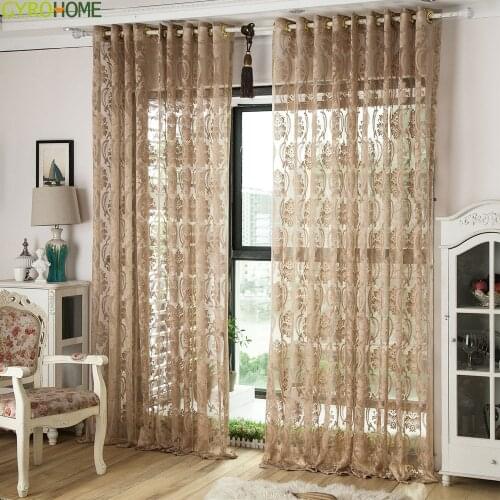 Lace Jacquard Curtain Hollow Breathable Tulle Bedroom Study Balcony Living Room Window Screening Customizable Size
