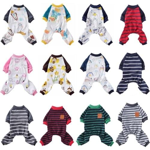 Cute Dog Pajamas Pet Puppy Clothes Clothing Soft Pets Dogs Cat Coat Costume For Small Medium Dogs Chihuahua French Bulldog Pug