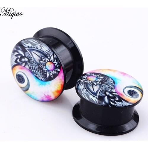 Miqiao 2pcs Fashion Hot Sale Acrylic Yin and Yang Eye Ears 4mm-25mm Exquisite Piercing Jewelry