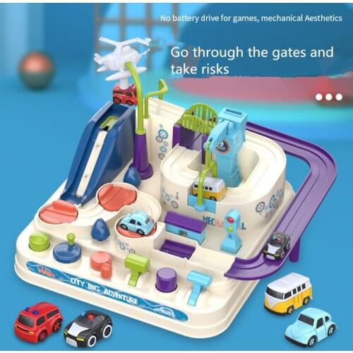 2021 Racing Rail Car Model Racing Educational Toys Children Track Car Adventure Game Brain Game Mechanical Interactive Train Toy