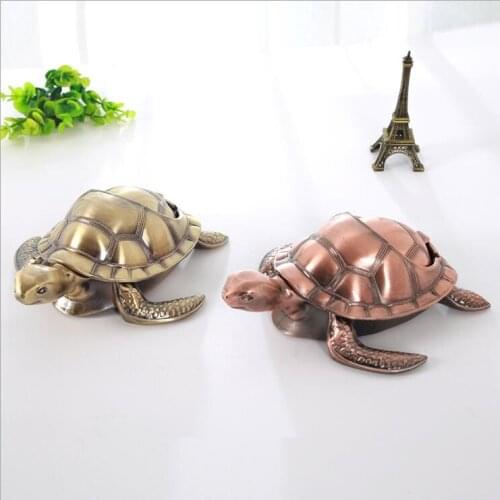 Cartoon Tortoise Metal Ashtray with Lids Smoking Tray Cendrier Smoke Accesoires For Home Deocration YHG044