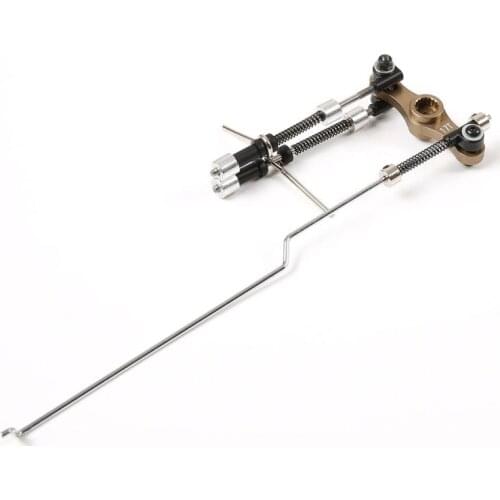 CNC Metal Throttle Brake Connecting Rod Set (With 15T/17T Double-sided Servo Arm) for 1/5 Rovan F5 Truck Spare Parts MCD XS5