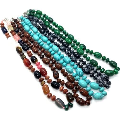 Natural Stone Gold Sandstone Malachite Lapis Lazuli Polygonal Beads Abacus Beads Charm Necklace Bracelet Jewelry Making Supplies