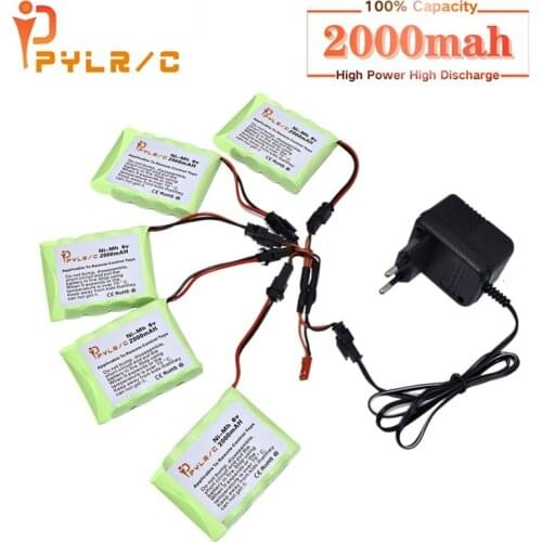 6v 2000mah Ni-MH Battery And Charger For Rc toys Car Tanks Robots Gun 2000mah AA 6v Rechargeable Battery Pack For Rc Boats