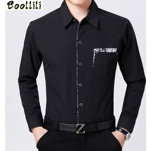 Autumn Spring 2020 Men Casual Long Sleeved Solid shirt Social Business Dress Brand Men Clothing Plus Size M-5XL 6XL 7XL 8XL