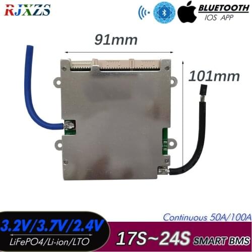 17S to 24S 40A/50A New LiFePO4 Li-ion LTO Smart BMS With Android Bluetooth-compatible Software Monitor
