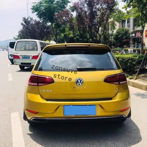 Use For VW Golf 7 7.5 2014--2018 Year Roof Spoiler Sport ABS Plastic Carbon Fiber Look Rear Trunk Wing Car Body Kit Accessories