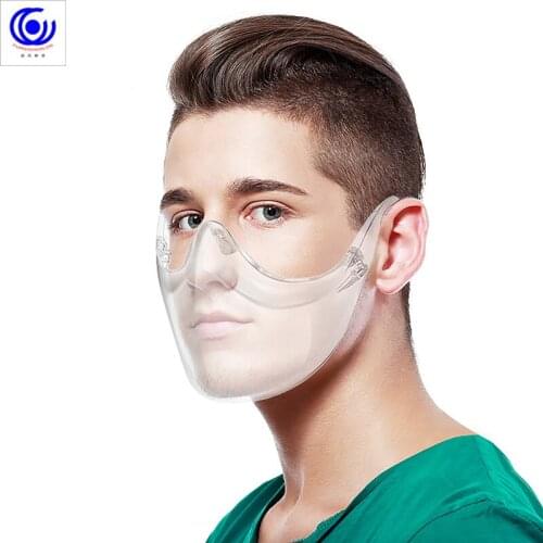 Transparent mask full penetration protection, food and beverage special kitchen anti saliva ventilation