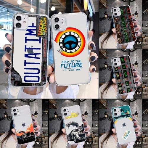Back to the Future Phone Case Transparent For iphone 5 5s se 2 6 6s 7 8 12 mini plus X XS XR 11 PRO MAX transparent luxury