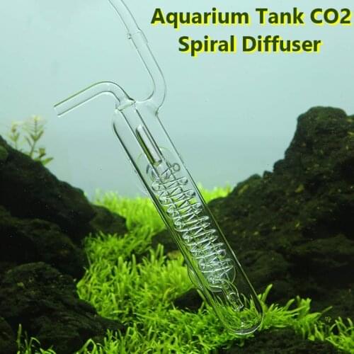 1PC Aquarium Tank CO2 Diffuser Bubble Counter Spiral Glass Atomizer Regulator for Planted Tank with Suction Cup CO2 Equipments