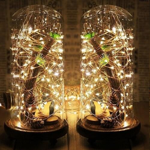 Christmas Decorations Light 4M 10M LED Silver String Lights Wire String Light 3AA Battery Powered Xmas New Year Party Home Decor