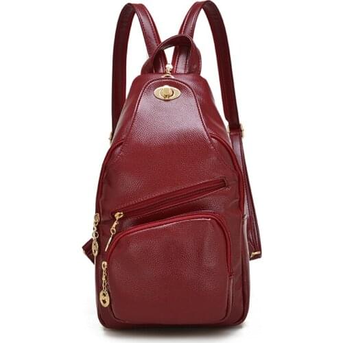 High Quality Women Genuine Leather Backpack Multi-function Chest Pack for Ladies Teenager Girls backpacks small Mochila Feminina