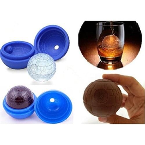 Spherical Ice Mold Silicone Ice Cube Tray Mould Blue Wars Death Star Round Ball Ice Cube Mold Tray Desert Sphere Mould Barware