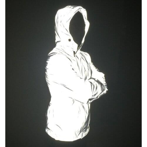 Men and Women Outdoor Sports Reflective Jacket Large Size Hooded All-reverse Harajuku Hip Hop Trench Jacket Q6208