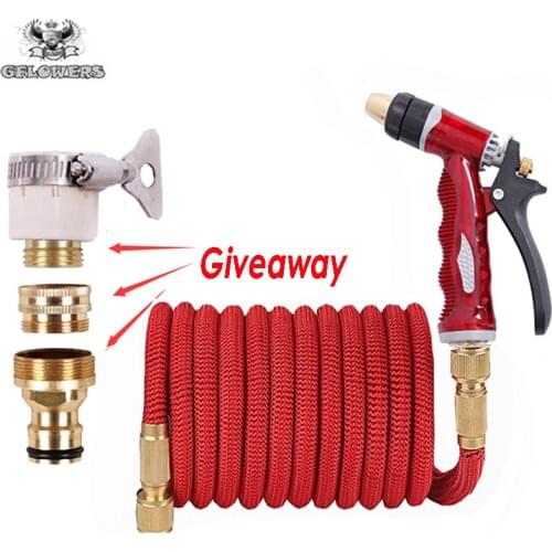 Telescopic Hose Uses-resistant Telescopic Hose Rubber Magic High Pressure Car wash Hose Eu Water Gun Sprayer Watering Garden Sup