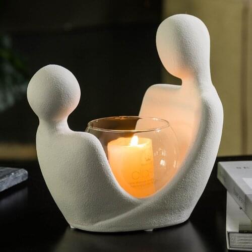Creative abstraction Glass Candlestick Oil Lamp Candlelight Dinner Candle Holders Easter Decorations For Home Party Bar gift