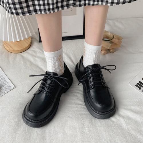 JK uniform shoes Small leather shoes female British girl Japanese wild black brown retro Mary Jane shoes lolita Platform shoes