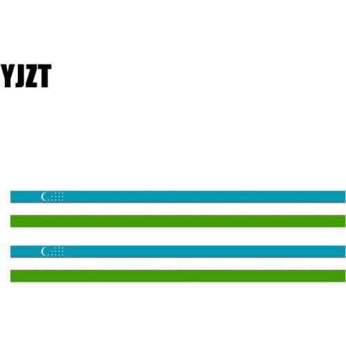 YJZT 2X 14.3CM*1.6CM Car Styling Uzbekistan Flag Car Sticker Racing Decal 6-1163