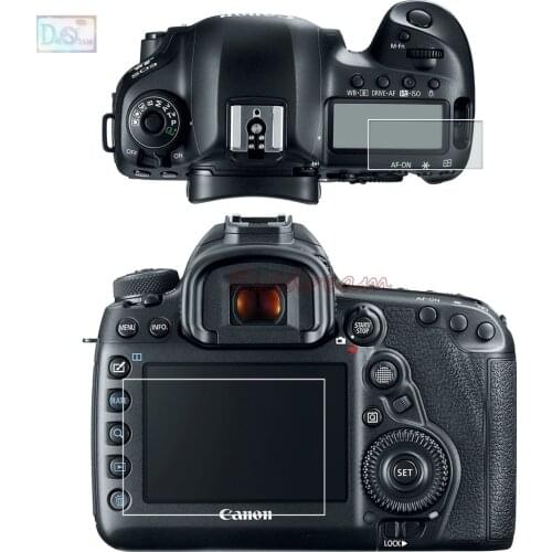 Protective Self-adhesive Glass Main LCD + Film Info Screen Protector Guard Cover for Canon EOS 5D4 5D Mark IV MK4