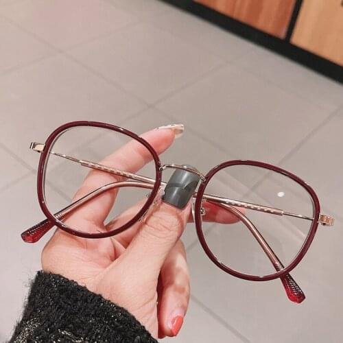 2021 Fashion Vintage Metal Round Frame Anti-blue Glasses Women Optical Transparent Eyeglasses Female Spectacles Oculos Feminino